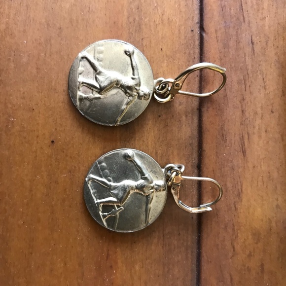 Anthropologie Jewelry - Gold Drop Roman Coin Anthropologie Earrings